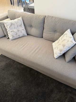 Divano grigio 3 posti moderno in tessuto