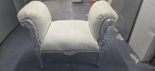 Sillón Barroco Blanco y Plateado