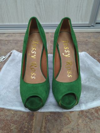 Zapatos Tacón ante verde Jessy Ross