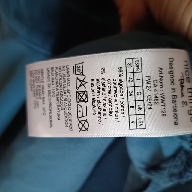 Vestido pana azul Nice Things T.36