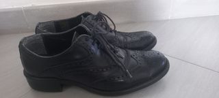 Scarpe donna vera pelle nere stringate