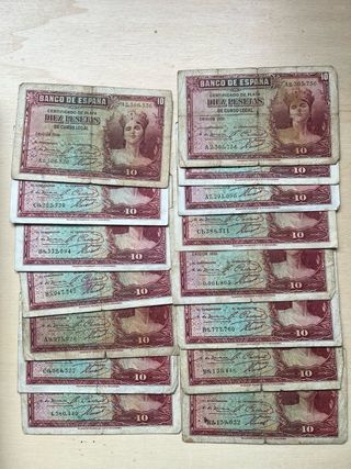 Colección de billetes antiguos españoles