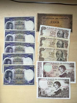 Colección de billetes antiguos españoles