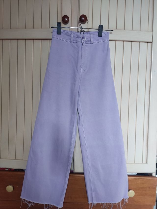 Vaqueros anchos mujer morados