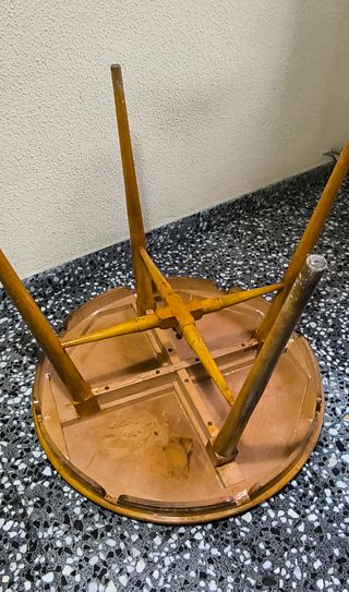 Mesa camilla antigua madera años 60