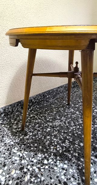 Mesa camilla antigua madera años 60