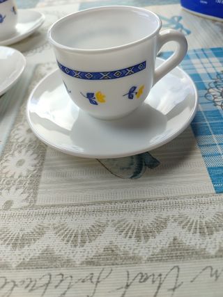Juego de 6 tazas de café de porcelana