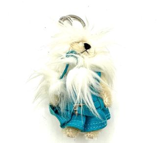 Llavero Oso Peluche Prada Azul Blanco