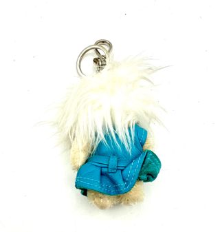 Llavero Oso Peluche Prada Azul Blanco