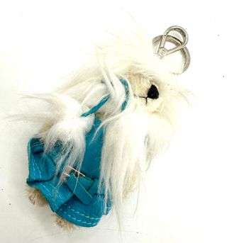 Llavero Oso Peluche Prada Azul Blanco