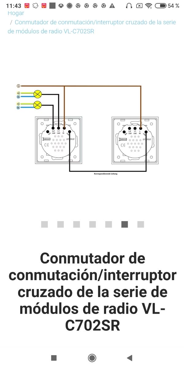 Interruptor conmutador Inteligente Livolo Doble