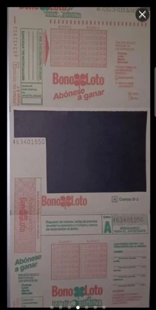 Boletos Loteria Primitiva y Bonoloto Antiguo