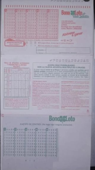 Boletos Loteria Primitiva y Bonoloto Antiguo