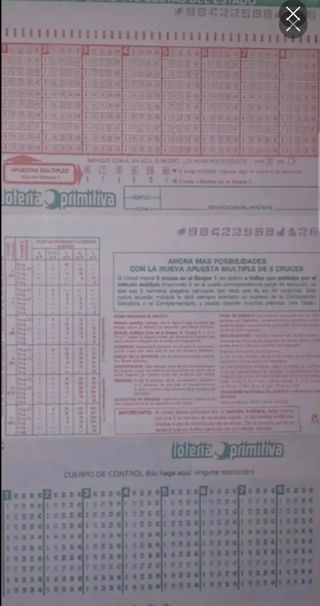 Boletos Loteria Primitiva y Bonoloto Antiguo