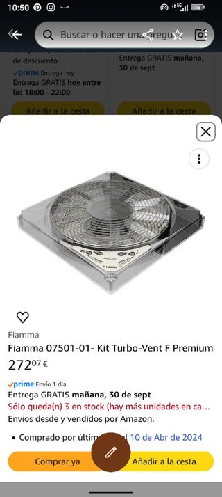 Ventilador para claraboya 40x40 
