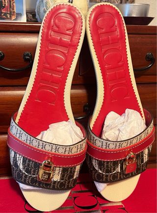 Sandalias CH Mujer Rojas y Marrones