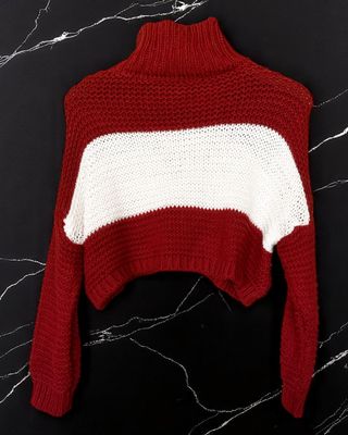 Jersey de punto crop top rayas