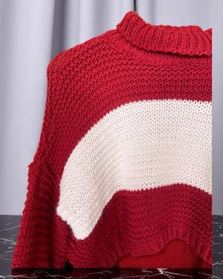 Jersey de punto crop top rayas