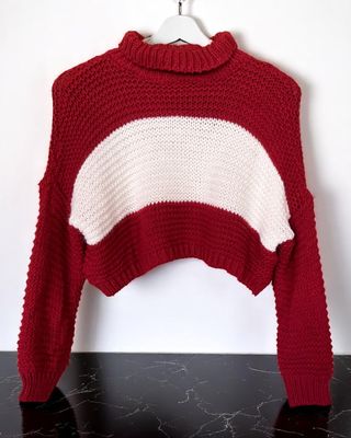 Jersey de punto crop top rayas
