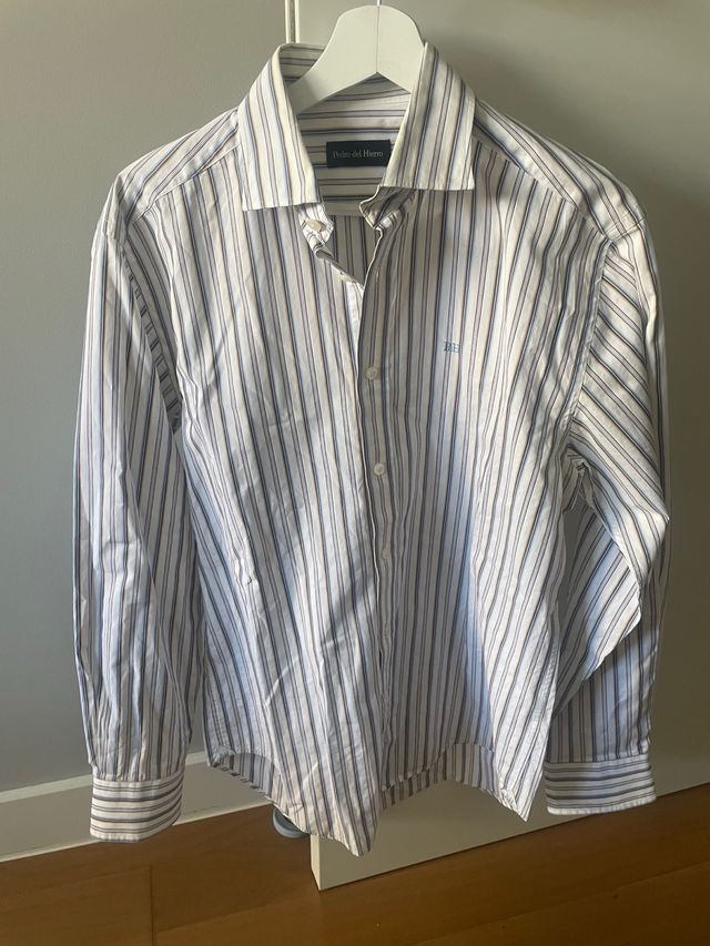 Camisa Pedro del Hierro Rayas Azul y Blanca