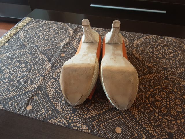 Zapatos de tacón Bershka naranjas