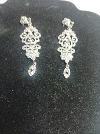 Pendientes de fallera plateados para niña, cadete.