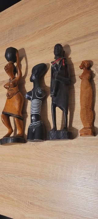 4 Figuras Decorativas Estilo Africano
