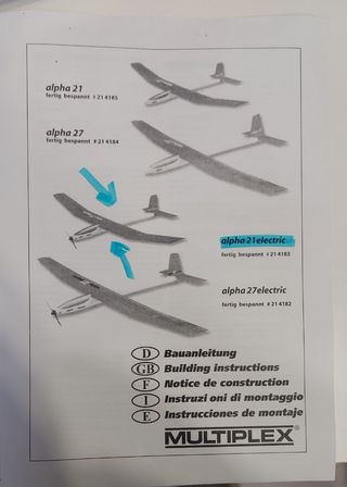 Avión RC Multiplex Alpha 21 Eléctrico