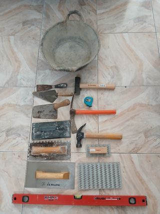 Lote herramientas albañil