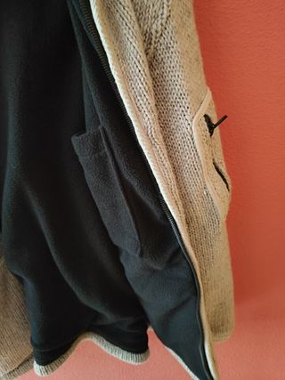 Chaqueta lana forro polar negro/gris