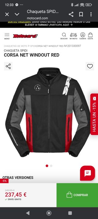 Chaqueta SPIDI Corsa Net Windout Red