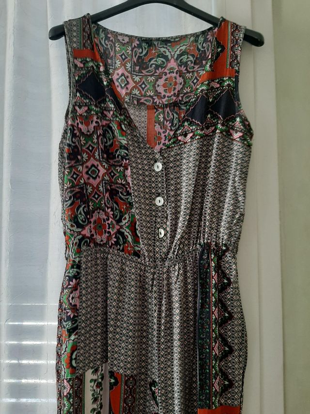 Tuta abito lungo fantasia patchwork