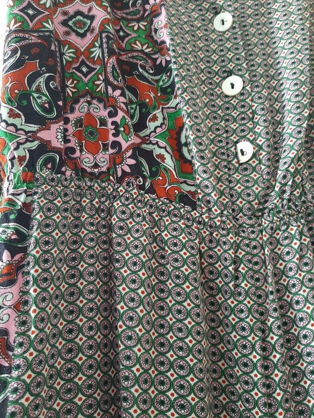 Tuta abito lungo fantasia patchwork