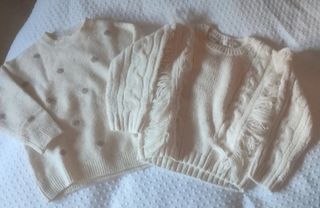 2 jerseys de punto color crema