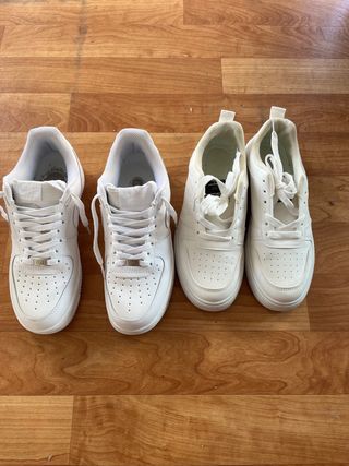 Lote 2 pares zapatillas Nike Air Force 1 blancas