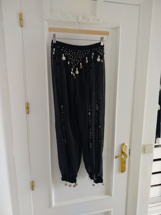Pantalones danza vientre con adornos