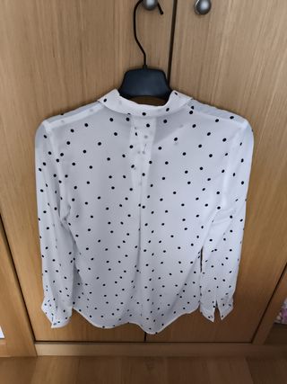 Camisa de lunares blanca y negra Talla XS