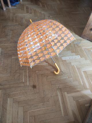 Paraguas infantil transparente con estampado