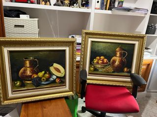 2 Cuadros Óleos tipo bodegones