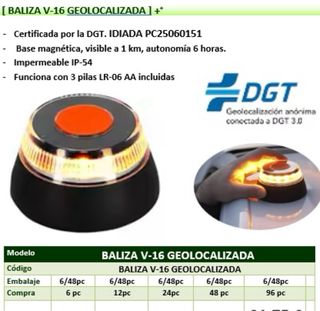 BALIZA V-16 GEOLOCALIZADA