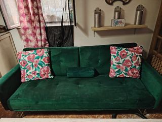 Sofá Cama Terciopelo Verde