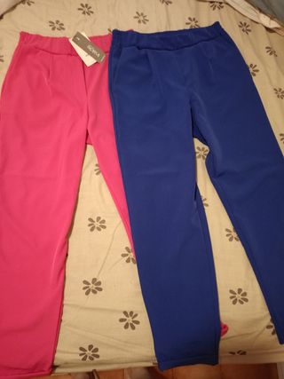 Lote 2 Pantalones Inside Azul y Rosa fucsia