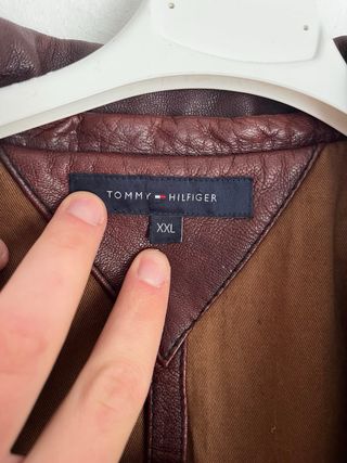 Chaqueta Bomber Cuero Tommy Hilfiger Marrón