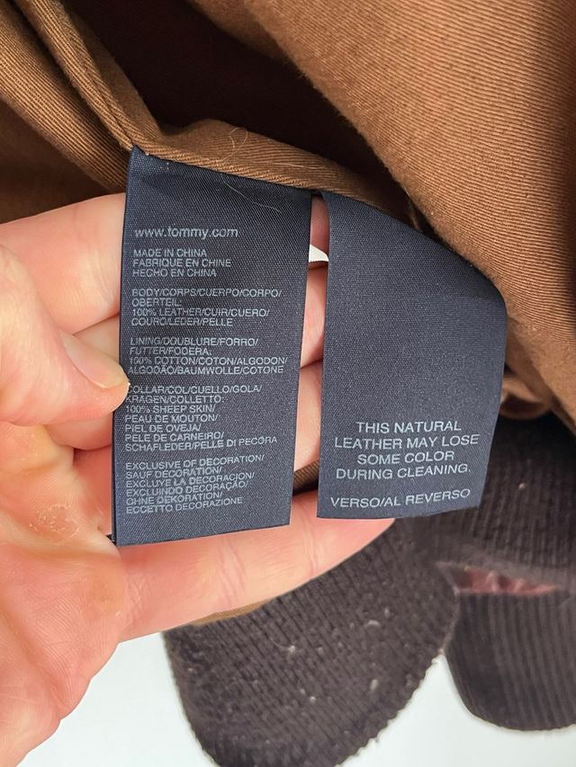 Chaqueta Bomber Cuero Tommy Hilfiger Marrón