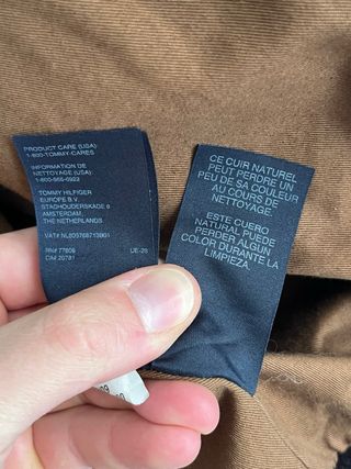Chaqueta Bomber Cuero Tommy Hilfiger Marrón