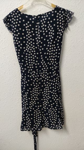 Vestido Festa azul con lunares blancos