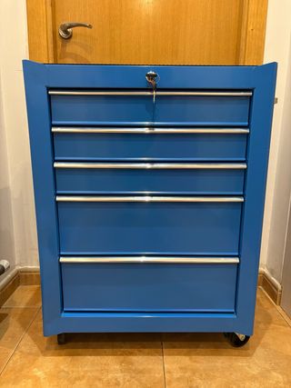 Carro de herramientas / taller, azul con 5 cajones