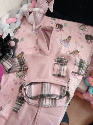 Chándal niña 3-4 años rosa cuadros