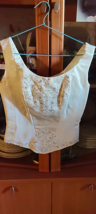 Vestido Novia 2 Piezas Tul y Aros