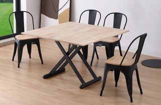 Mesa de centro elevable madera y metal